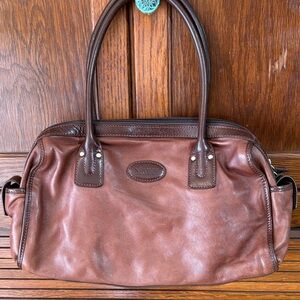Vince Camuto Men's Classic Brown Leather Briefcase
